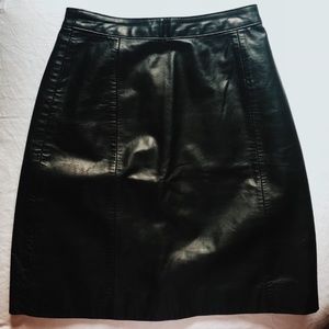 Vintage Black Leather High Wasted Mini Skirt